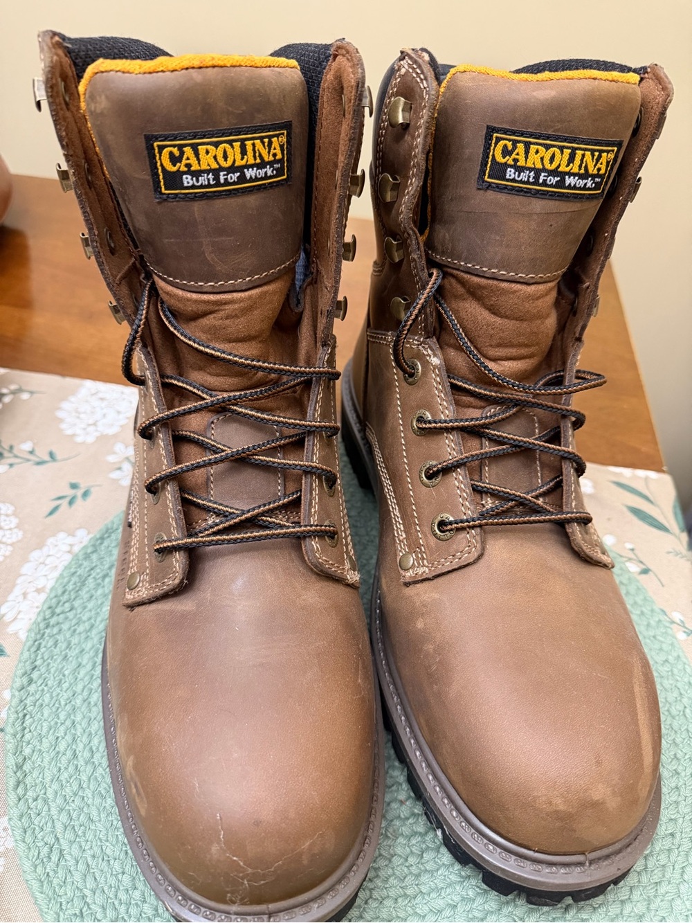 Carolina Men’s Brown Leather Work Boots – Rugged Lace-Up Safety Boot